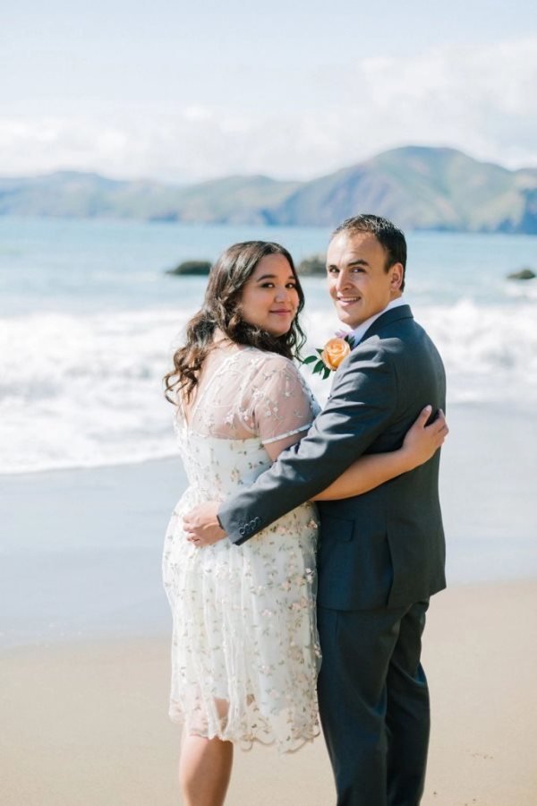 Now or Never Celebrant - Bride and Groom on beach full